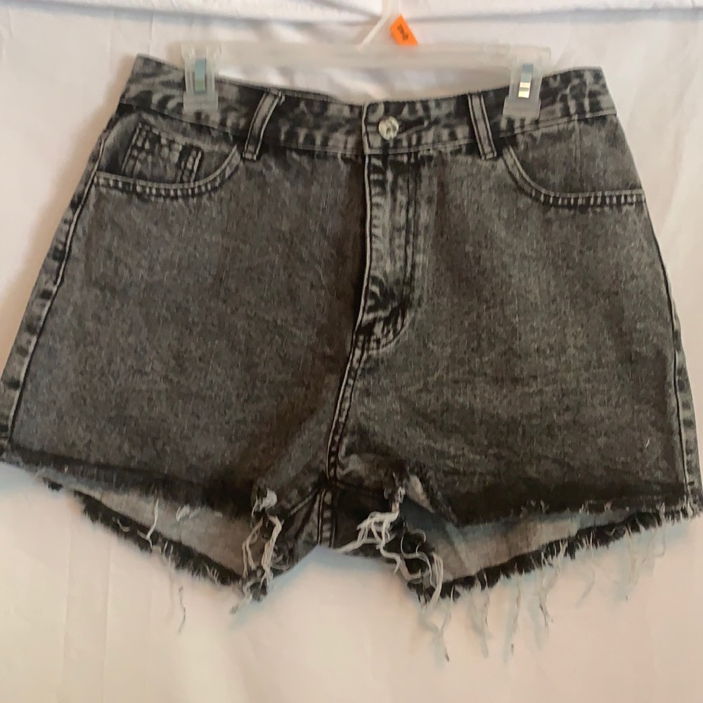 Black jean high waisted shorts